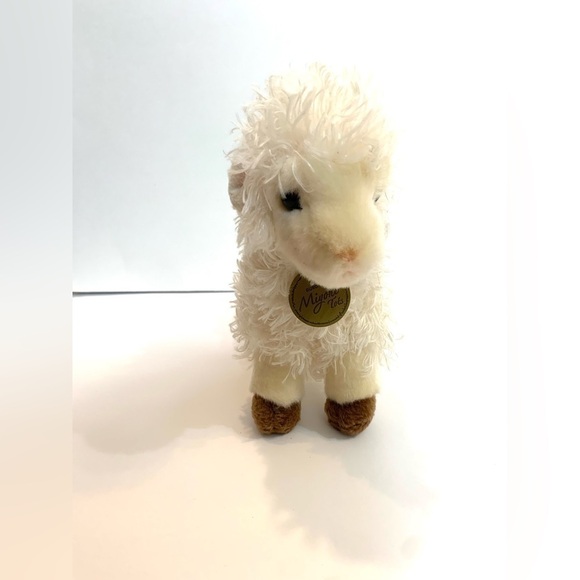 Aurora World 7” White Lamb Miyoni Furry Sheep Plush Easter Stuffed Animal - Picture 4 of 6